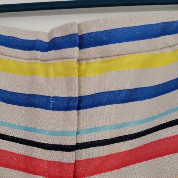 J Crew Womens Shorts Size 6 Jacquard Basket Weave Multicolor Striped Nautical - Picture 4 of 6